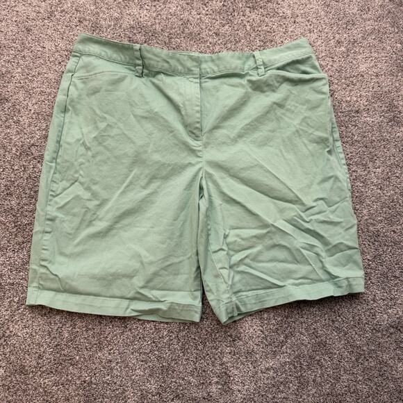 Lands End Shorts Womens Sz 18 Chino Bermuda Preppy Resort Coastal Classic Casual - Picture 1 of 16